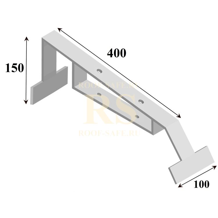 Костыль для парапета с основанием 150х400 тип2 из полосы 40*4