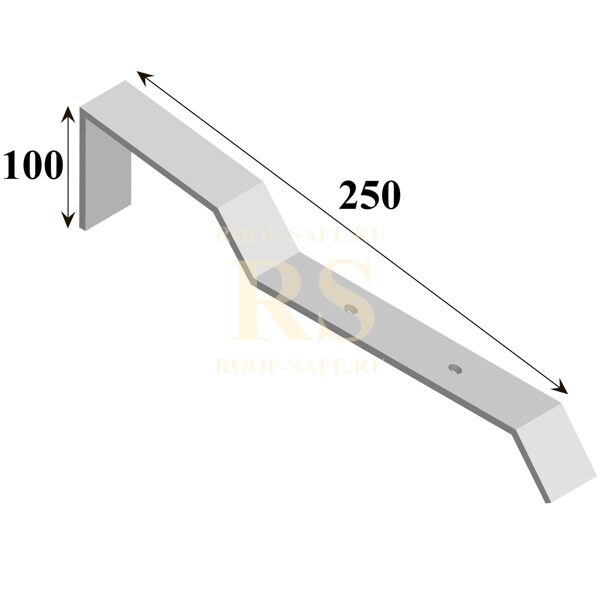 Костыль гнутый кровельный 100х250 тип1 из полосы 40*4