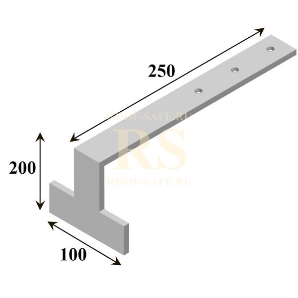 Костыль Г образный кровельный 200х250 тип2 из полосы 40*4
