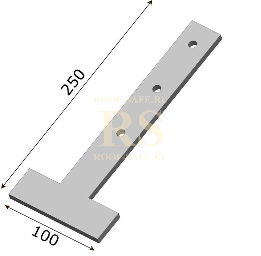 Костыль Т образный кровельный 100х250 из полосы 40*4