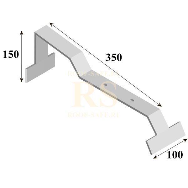 Костыль гнутый кровельный 150х350 тип2 из полосы 40*4