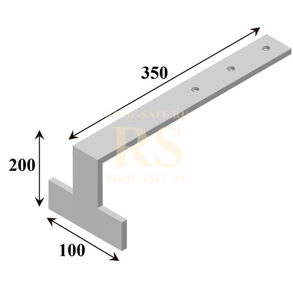 Костыль Г образный кровельный 200х350 тип2 из полосы 40*4