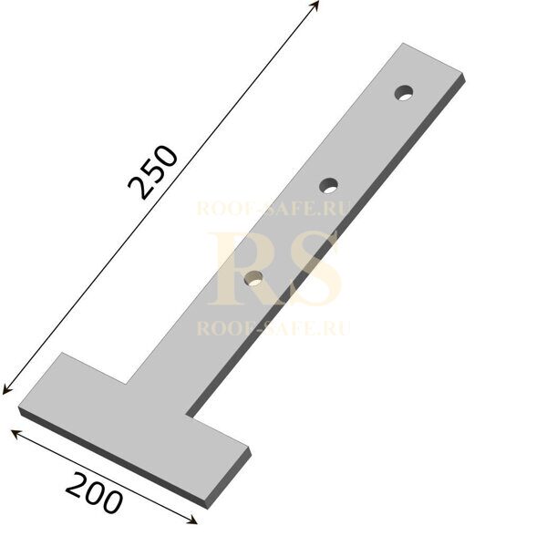Костыль Т образный кровельный 200х250 из полосы 40*4