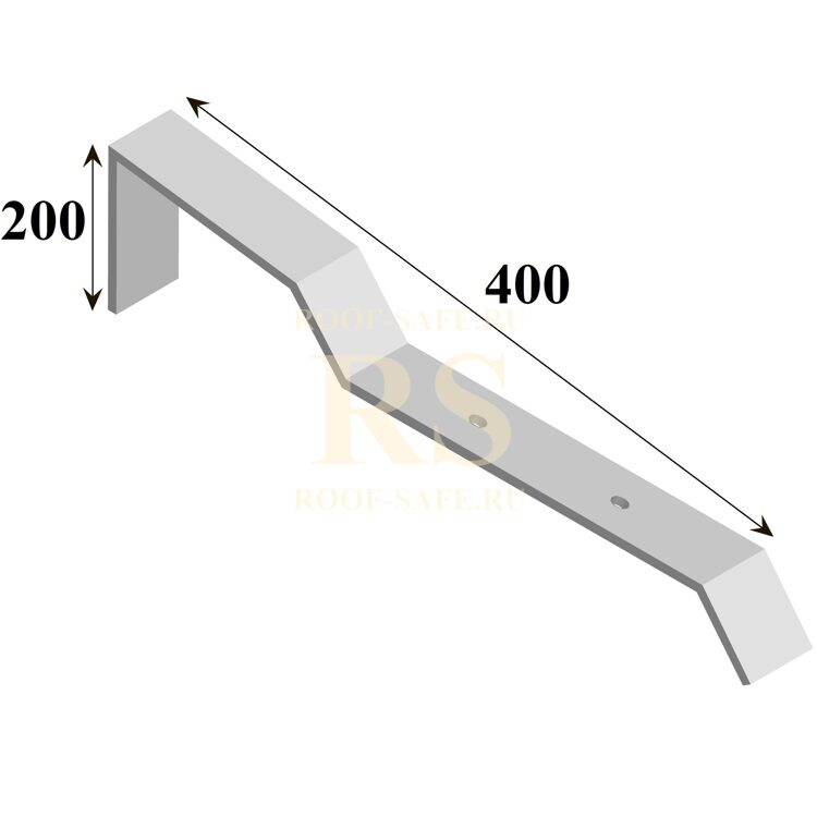Костыль гнутый кровельный 200х400 тип1 из полосы 40*4