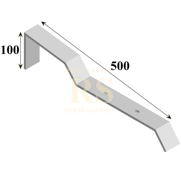 Костыль гнутый кровельный 100х500 тип1 из полосы 40*4