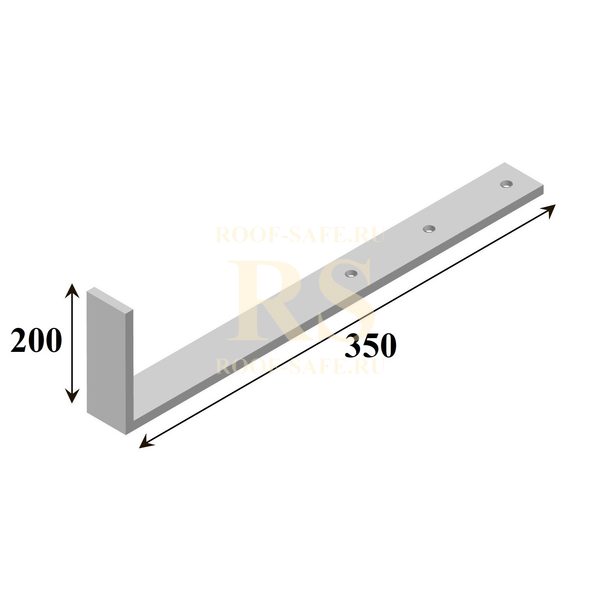 Костыль Г образный кровельный 200х350 тип1 из полосы 40*4