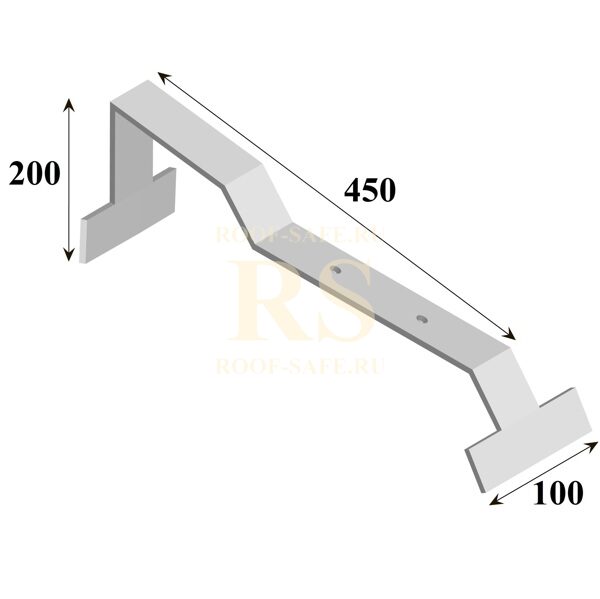Костыль гнутый кровельный 200х450 тип2 из полосы 40*4