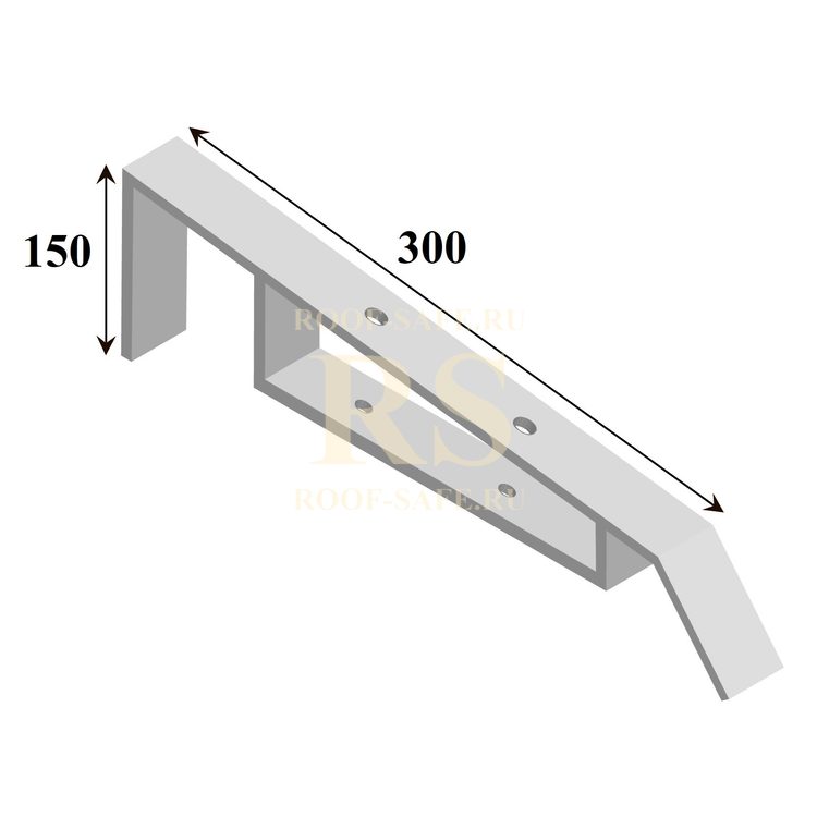 Костыль для парапета с основанием 150х300 тип1 из полосы 40*4