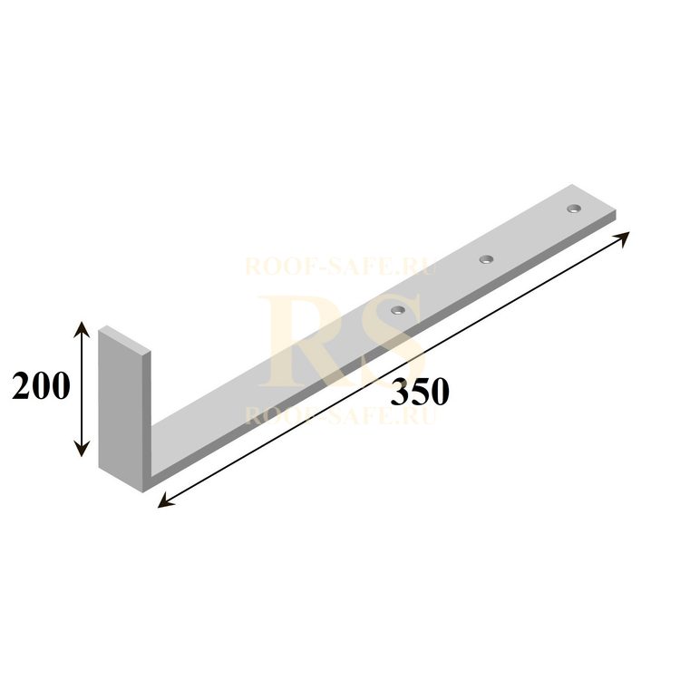 Костыль Г образный кровельный 200х350 тип1 из полосы 25*4